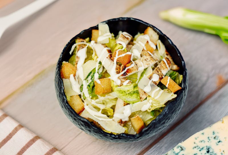 Caesar salad with romaine lettuce, croutons and parmesan